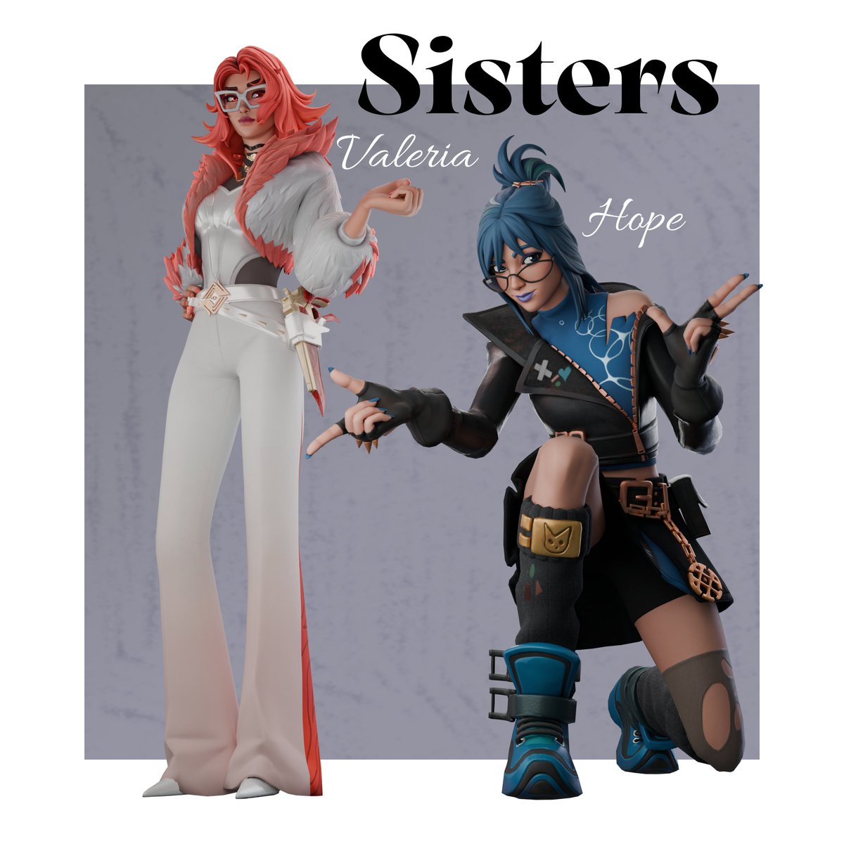 Despista_'s tweet image. Hermanas pero diferentes a su manera, valeria y hope
#Fortnite #fortniteart #FortniteHope