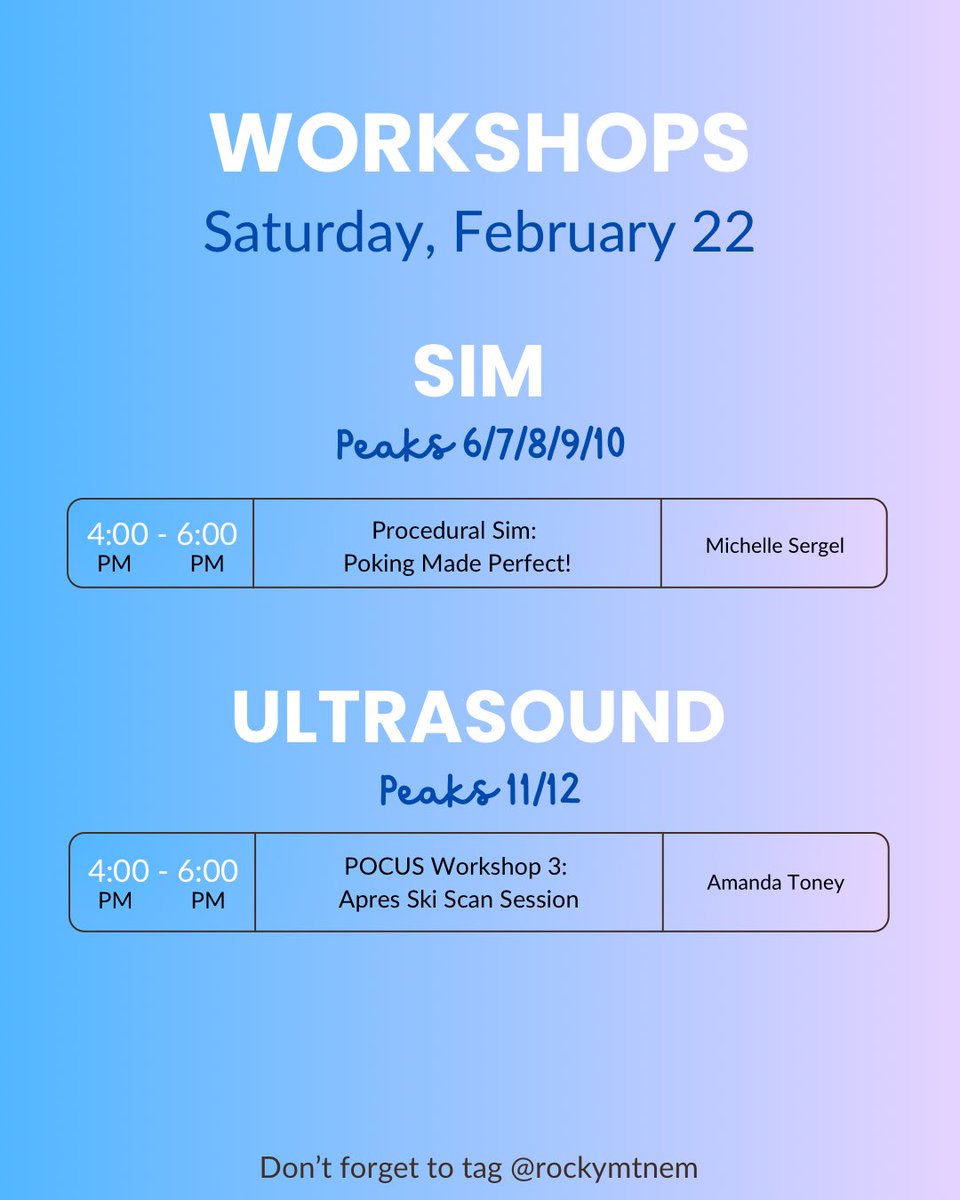 Final sessions at #RMWC25! ⛷️🚑

Wrap up with EKG workshops, resus teaching, &amp; ED prep. Then, après with POCUS scanning &amp; HALO sim!

Let’s send it! 🍻🔥 #MedEd #EmergencyMedicine