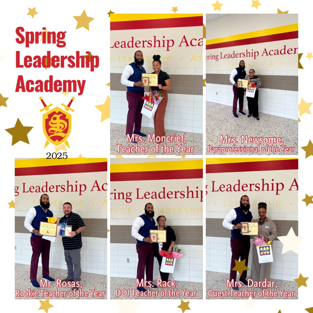 We are thrilled to recognize and celebrate the incredible dedication and hard work of our 2024-2025 award recipients at Spring Leadership Academy! Thank you for all you do here at SLA!❤️💛