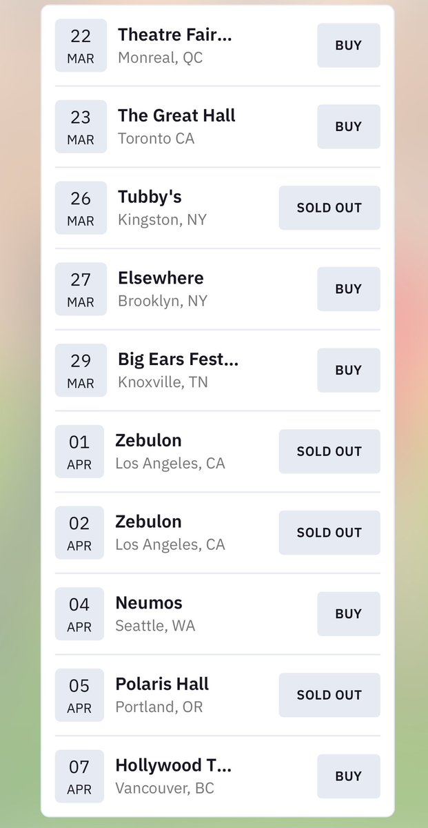Hello… BEAK&gt; people who haven’t left this place yet 

We are Touring the US and Canada soon 

Some shows have sold out already 
But some still have tickets going 

Here is the link to the tickets 

tix.to/R6YDbF6j