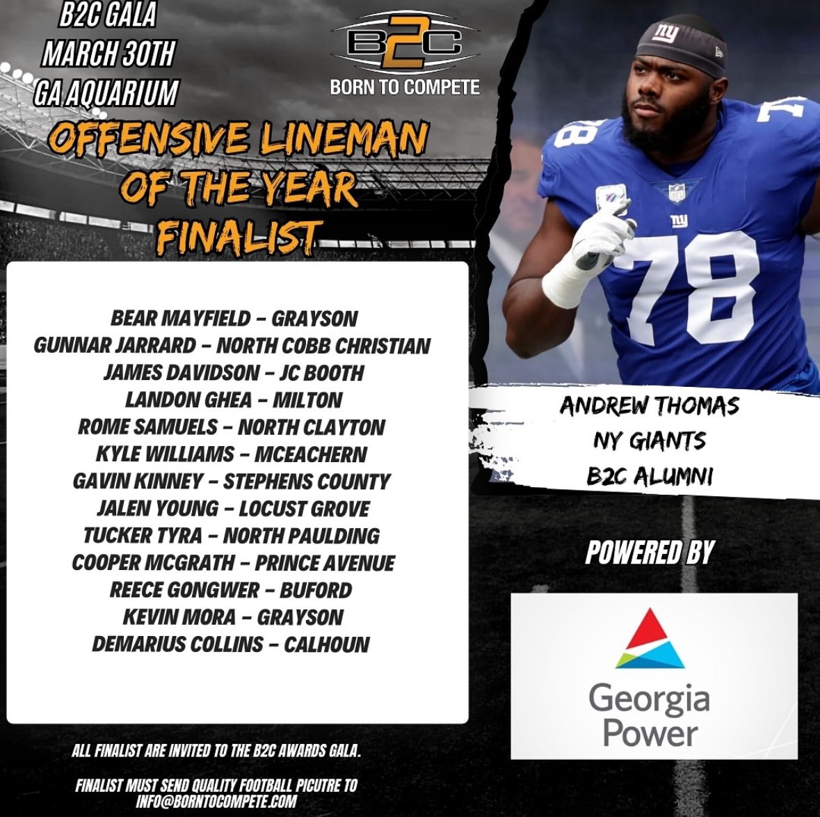James “JD”Davidson (@jamess_davidson) on Twitter photo I am so blessed and thankful to be named Offensive Lineman of the Year Finalist🙏🏽🙏🏽🙏🏽
<a href="/coachFoxx50/">Coach Foxx</a>
<a href="/Alex_B2C/">Alex Born to Compete</a>
<a href="/borntocompete/">Born to Compete™</a>
<a href="/RecruitMcintosh/">Mcintosh Football</a>
<a href="/BenMoore247/">Ben Moore</a>
@Chowan6464
<a href="/UANextFootball/">All-America Game</a>
@PrepRedZoneNext
@GaVarsityRivals
<a href="/FayetteSports/">Fayette Co. GA Sports</a>
<a href="/RecruitGeorgia/">Recruit Georgia</a>
<a href="/GregSmithRivals/">Greg Smith</a>
@SWiltfong I am so blessed and thankful to be named Offensive Lineman of the Year Finalist🙏🏽🙏🏽🙏🏽
<a href="/coachFoxx50/">Coach Foxx</a>
<a href="/Alex_B2C/">Alex Born to Compete</a>
<a href="/borntocompete/">Born to Compete™</a>
<a href="/RecruitMcintosh/">Mcintosh Football</a>
<a href="/BenMoore247/">Ben Moore</a>
@Chowan6464
<a href="/UANextFootball/">All-America Game</a>
@PrepRedZoneNext
@GaVarsityRivals
<a href="/FayetteSports/">Fayette Co. GA Sports</a>
<a href="/RecruitGeorgia/">Recruit Georgia</a>
<a href="/GregSmithRivals/">Greg Smith</a>
@SWiltfong