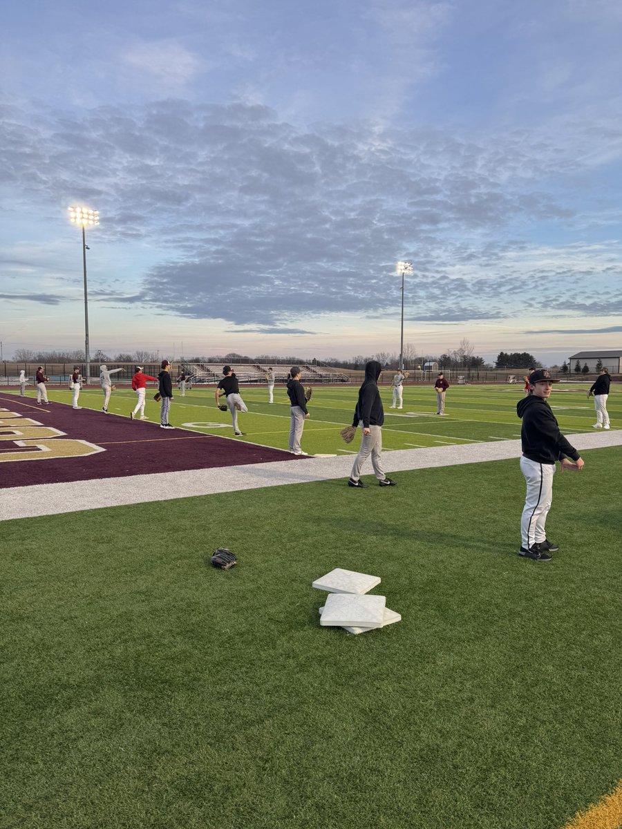 CCEBaseball's tweet photo. Thanks to @CCE_Football for sharing their home with us! Always great to be outside in February! #ReadyToWork https://t.co/zeiKJJ4S8j