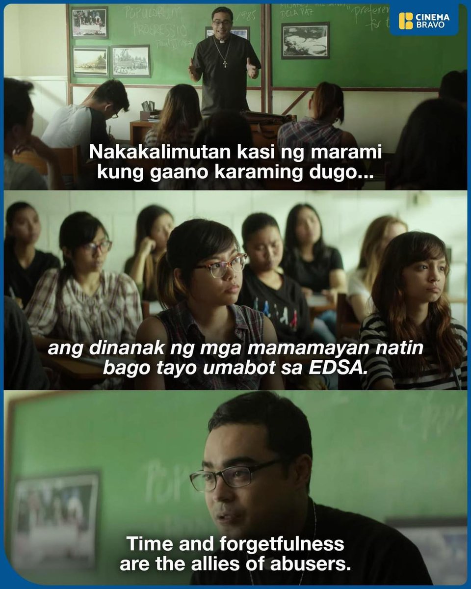 "Nakakalimutan kasi ng marami kung gaano karaming dugo ang dinanak ng mga mamamayan natin bago tayo umabot sa EDSA. Time and forgetfulness are the allies of abusers."

Smaller and Smaller Circles (2017)
#EDSA39 #EDSA #PeoplePower