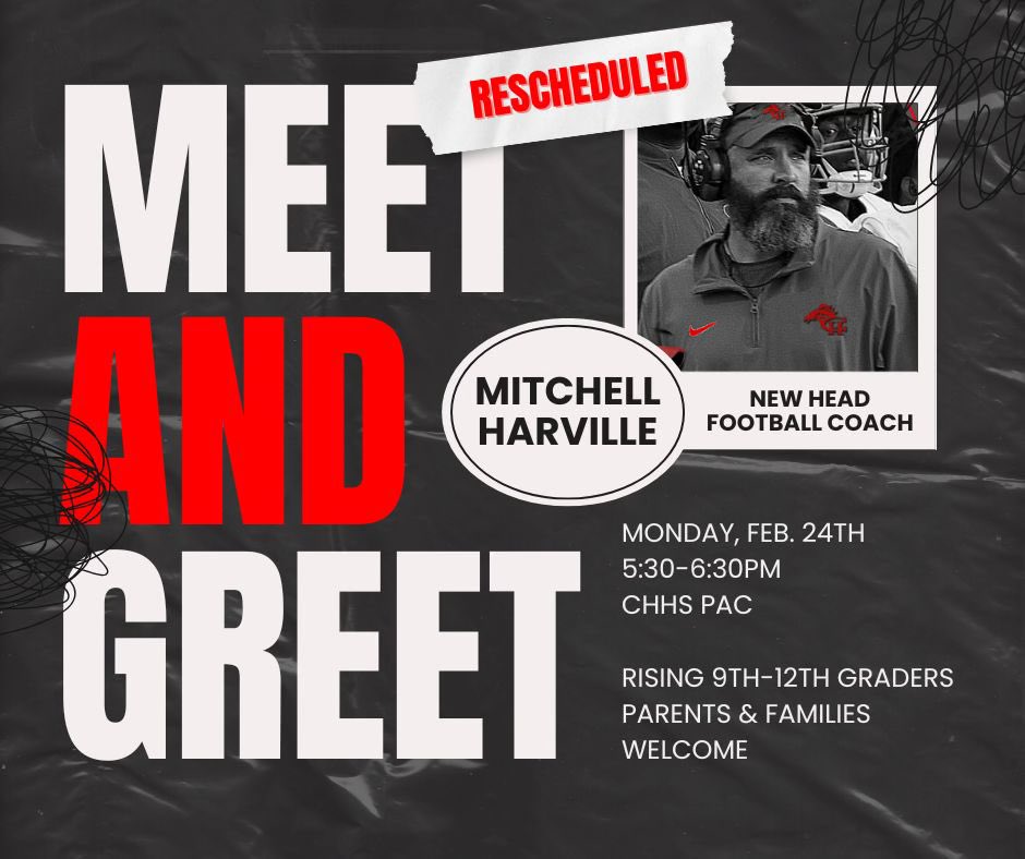 If you’re coming out tonight to the meet and greet, please use the student parking lot and West gym entrance under awning.  Can’t wait to see everyone tonight! #respectthehill
