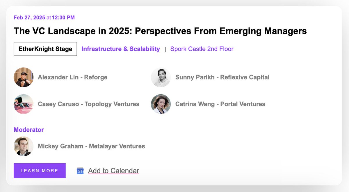 Excited to moderate this killer panel at @EthereumDenver! 🚀
Join us Thursday (2/27) at 12:30pm on