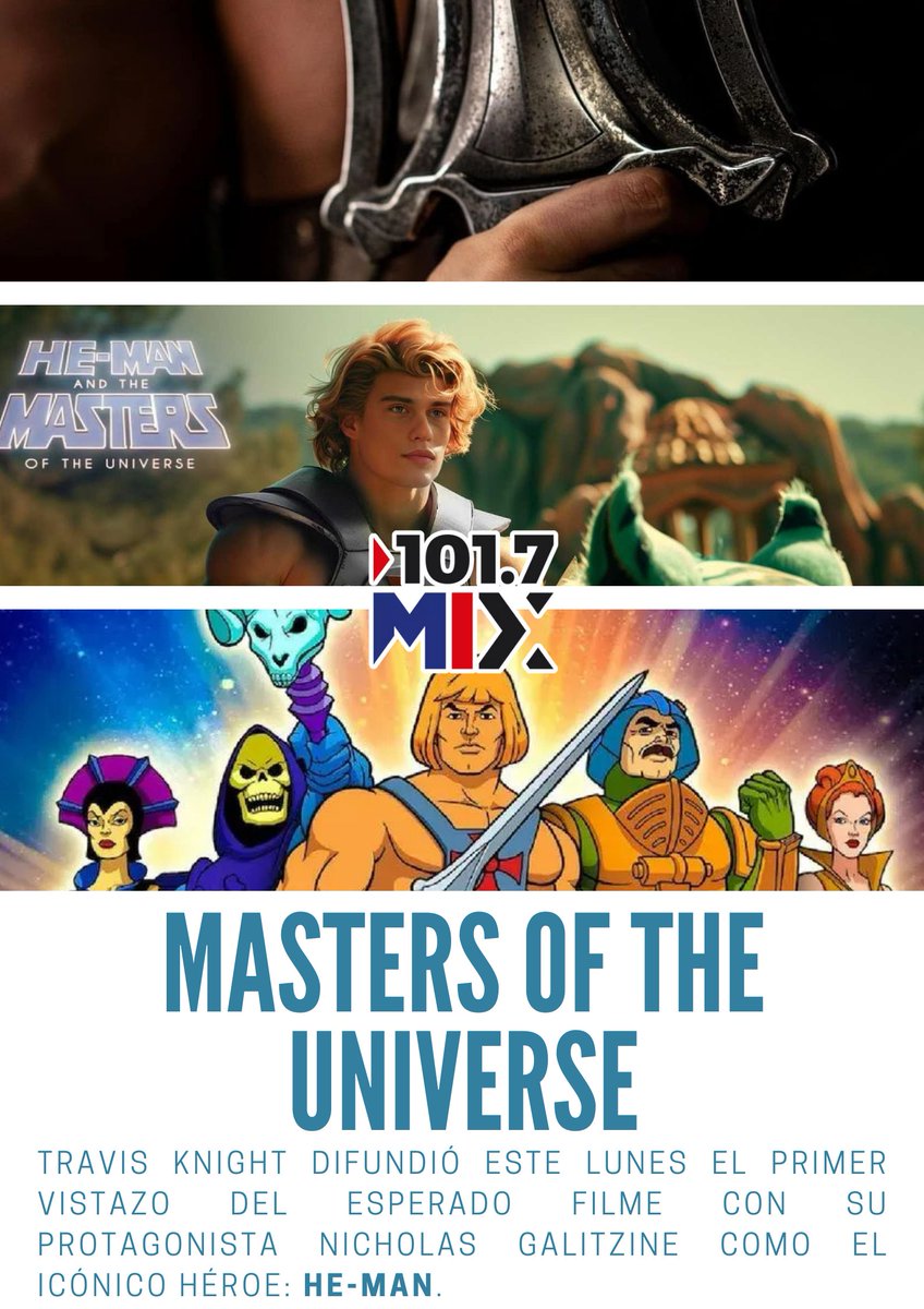 MikeEnMix's tweet photo. "¡Por el poder de Grayskull!"
Masters of the universe acaba de revelar la primera imagen oficial de su próxima película live-action. El director Travis Knight difundió este lunes el primer vistazo a su protagonista Nicholas Galitzine como: He-Man.
#heman #mastersoftheuniverse https://t.co/f4JOJZMCps