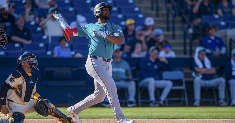 MarinersPR's tweet photo. Mitch Haniger, Hogan Windish and Lazaro Montes each hit towering homers in @Mariners 12-8 win over Milwaukee.

Game Recap: