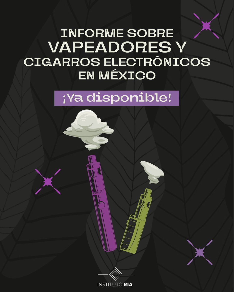 El consumo de vapes y cigarros electrónicos en México cada vez es más común, por lo que resulta muy importante conocer más sobre ellos. 

Este es el Informe sobre Vapeadores y Cigarros Electrónicos de mis amix de <a href="/institutoriamx/">Instituto RIA</a> 🤓👇

¡Pásale!👁️
drive.google.com/file/d/1L2x7cV…