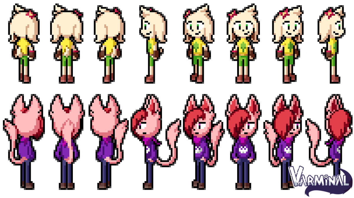 Our main duo, from 8 directions.

#Varminal #indiegame #MarioandLuigi