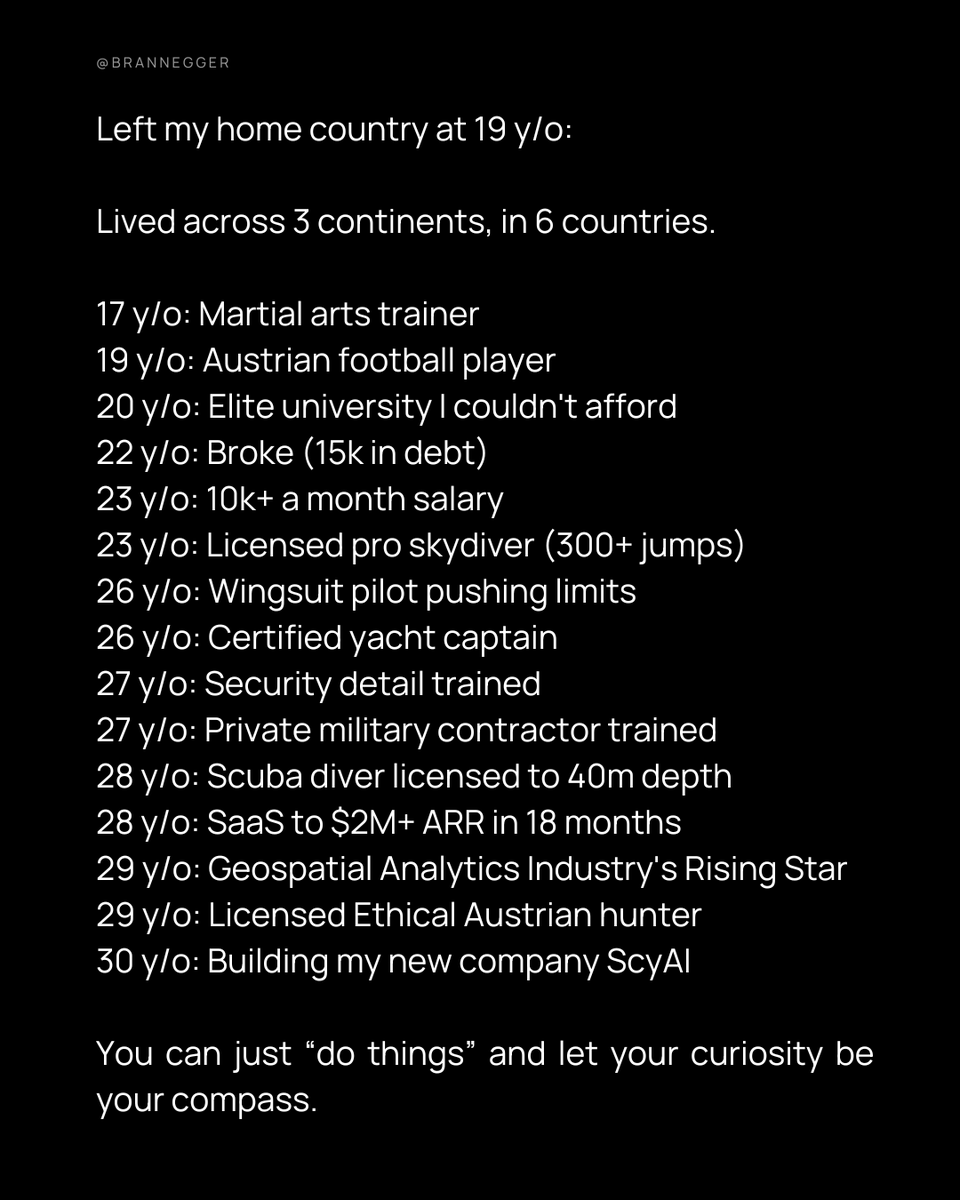 Agency maxing:
You truly can just "do things".

30 Years of "Decide, Act &amp; Figuring out":