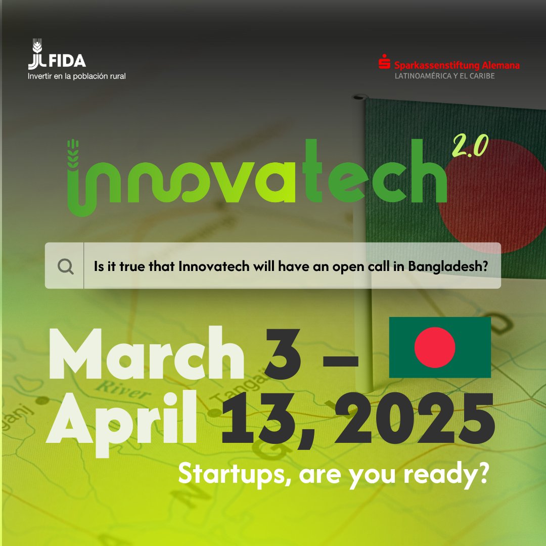 🚨 Attention #startups in #Bangladesh! 🚀🌍

The application process for #agtech, #fintech, and other -tech companies looking to expand their #DigitalSolutions in Bangladesh is opening soon!💡
A chance to receive an equity-free grant, and personalized mentoring.