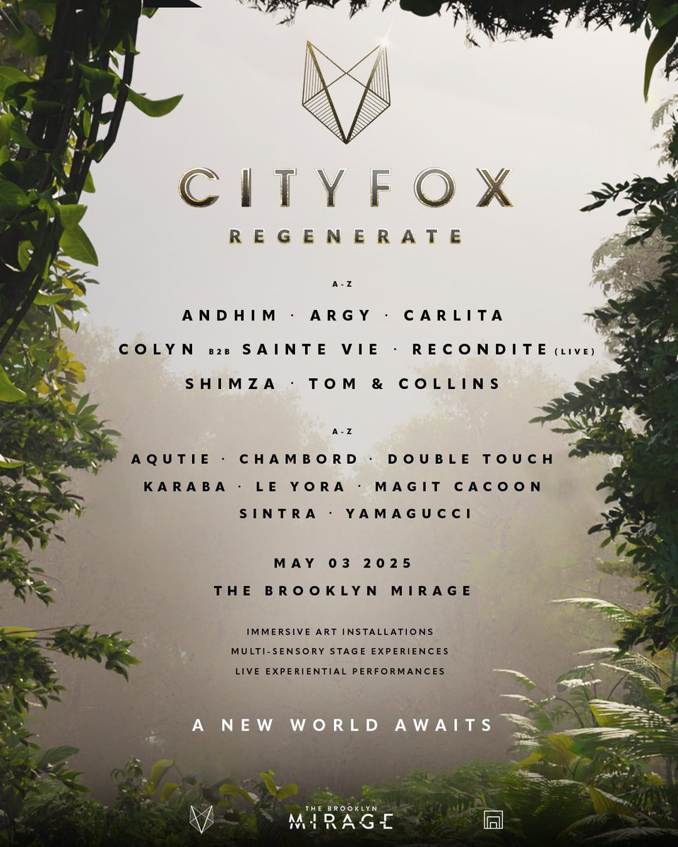 New York we’re back for a big one this May 3 at The Brooklyn Mirage 🍃🎶