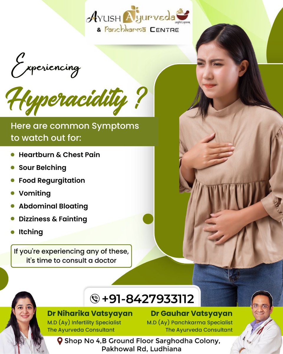 HospitalDeep's tweet image. Are you experiencing hyperacidity? Symptoms like heartburn, chest pain, bloating, dizziness, and sour belching could indicate an underlying issue.

🌐 ayushayurveda.org
☎ 8427933112
#hyperacidity #digestivehealth #ayurvedictreatment #naturalhealing #acidreflux #guthealth