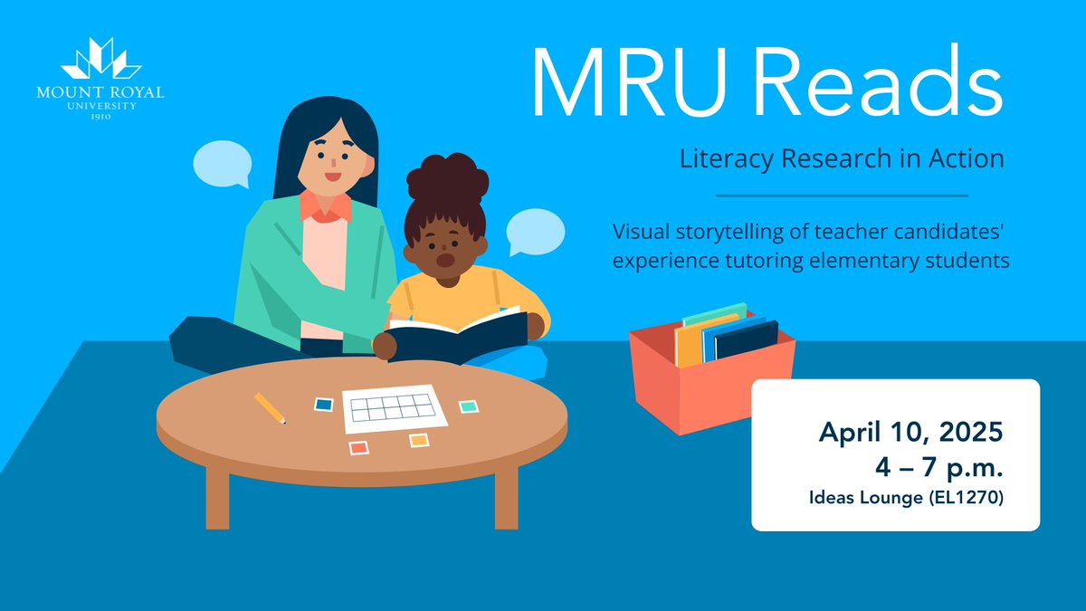 Come listen to MRU teacher candidates share their experience of helping a child learn to read. You're sure to be inspired! library.mtroyal.ca