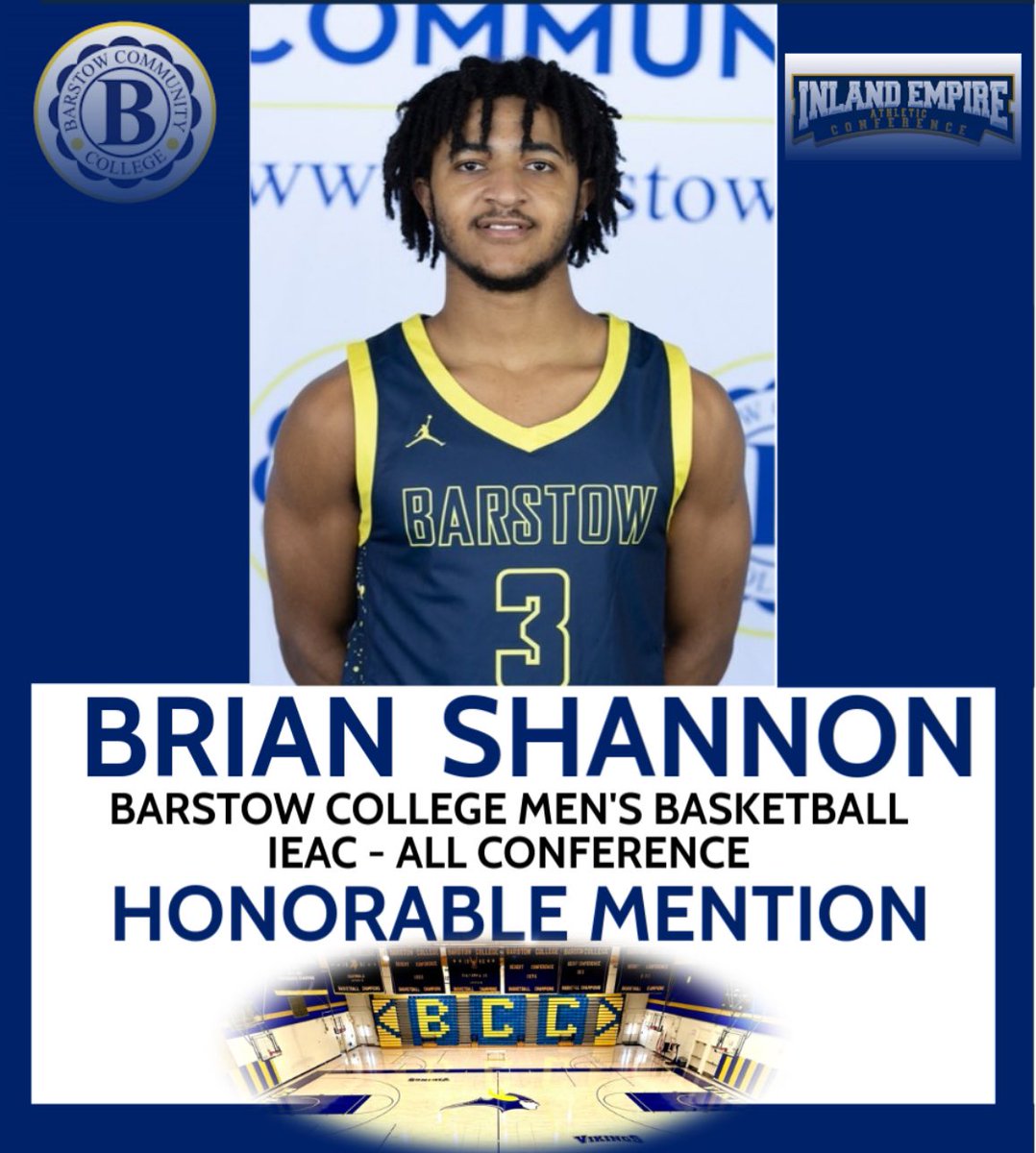 Barstow_MBB's tweet image. Congratulations to Brian Shannon Jr, Demir Conliffe & Logan Santos for earning ALL CONFERENCE Honorable Mention in the Inland Empire Athletic Conference‼️💪🏾✅
@CoachAFermin @sgnlthelgthoops