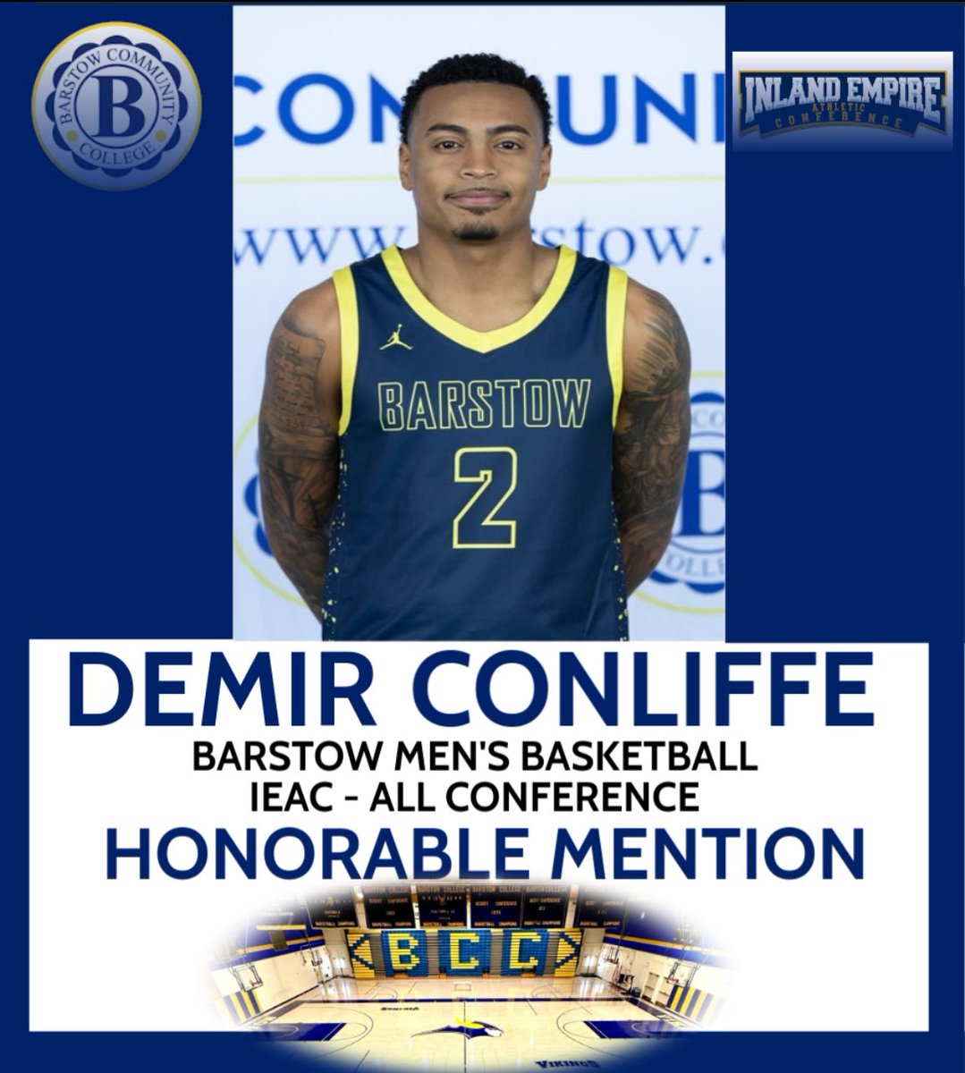 Barstow_MBB's tweet image. Congratulations to Brian Shannon Jr, Demir Conliffe & Logan Santos for earning ALL CONFERENCE Honorable Mention in the Inland Empire Athletic Conference‼️💪🏾✅
@CoachAFermin @sgnlthelgthoops