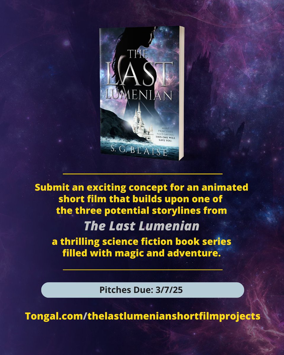 We're looking for fans of exciting science fiction/fantasy series to submit a thrilling concept for an animated short film! Your concepts will build upon one of three new storylines I've written based in my Last Lumenian universe! We've partnered with Tongal for this fun &amp;