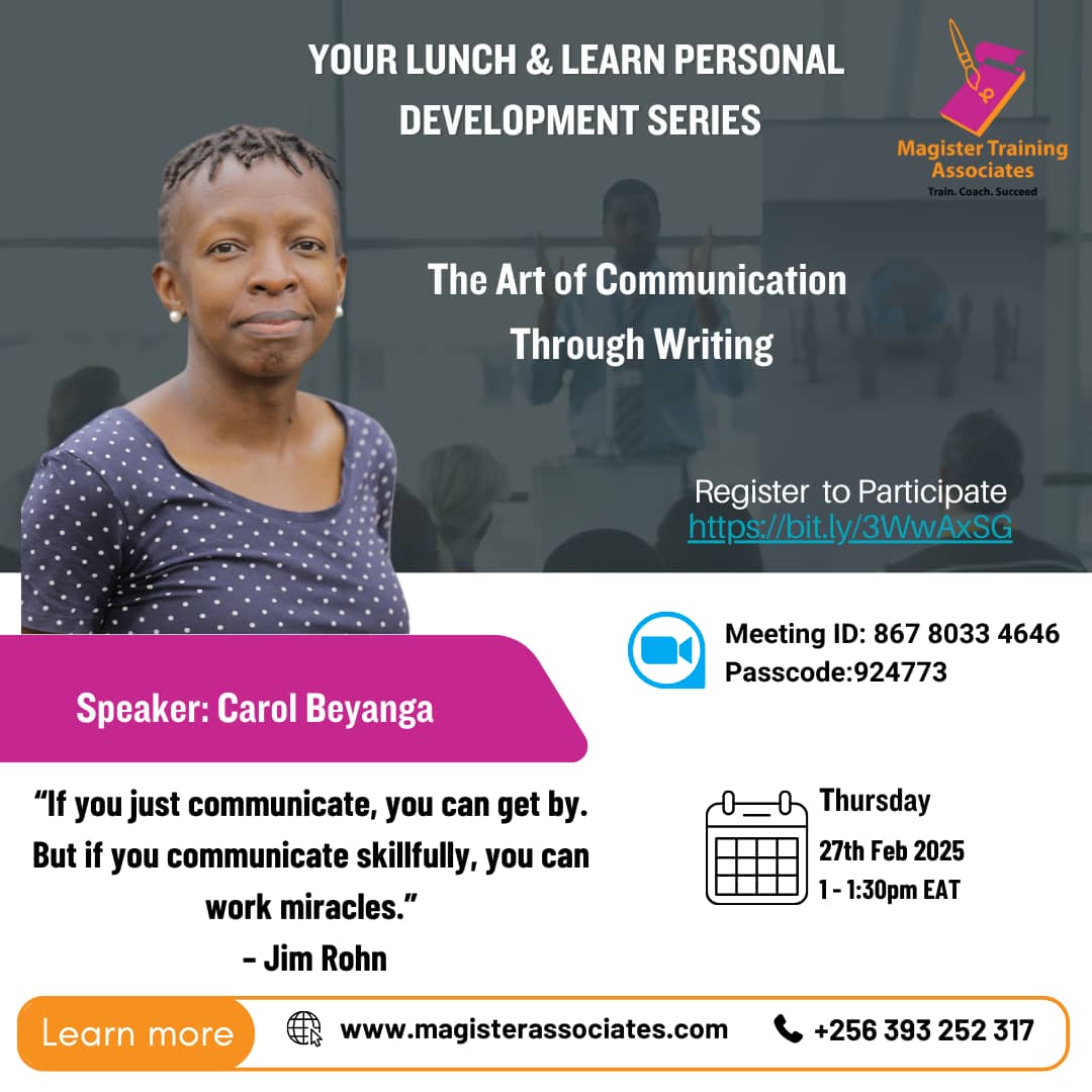 Our Lunch and Learn session will focus on communication through writing. Our good friend <a href="/Akeda3/">Carol Alyek Beyanga</a> has offered to do this for us. Sign up here if you haven't already bit.ly/3WwAxSG