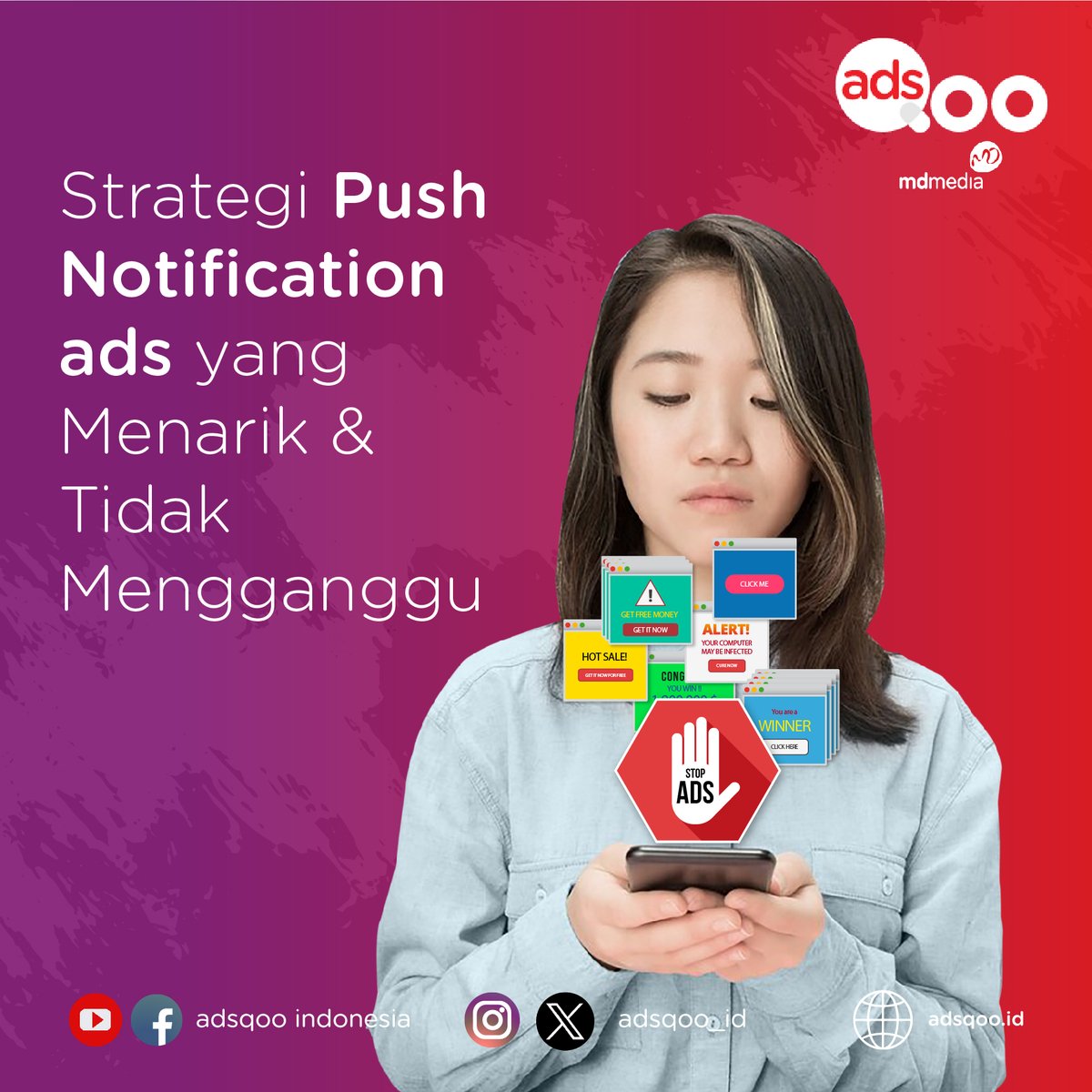 Adsqoo_id's tweet image. Push notification ads dapat menjadi alat pemasaran yang  efektif dan tetap disukai oleh audiens. Yuk! Sobat adsqoo yang mau  berikan melalui media push notification yang efektif dan efisien di  adsqoo.id/push-notificat… saja.

#pushnotificationads #Iklanpushnotifikasi #adsqoo