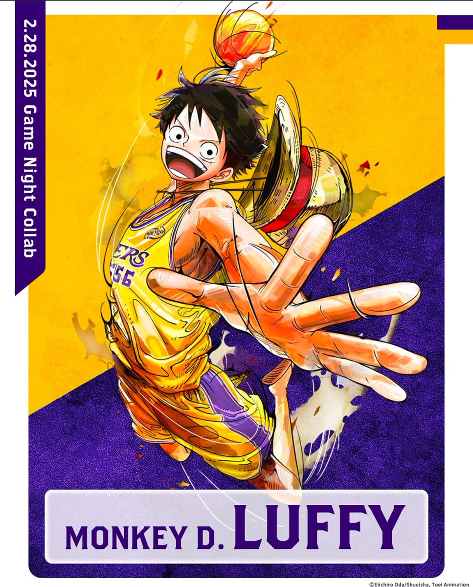 Here's a look at new promotional art for the One Piece x @Lakers