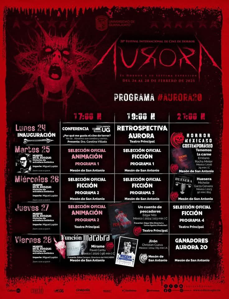 Hoy arranca el <a href="/Aurorahorror/">AuroraHorrorFilmFest</a> y por allá estaremos para celebrar sus 20 años. ¡Felicidades!