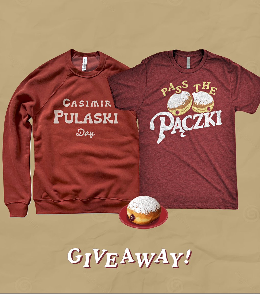 ChitownClothing's tweet photo. Pączki &amp; Pulaski Day are right around the corner so we're GIVING AWAY a Polish Prize Pack!! (crew &amp; tee) 🇵🇱😍

To enter:
￼
☑️ RETWEET this post
￼☑️ FOLLOW @ChitownClothing https://t.co/2MGbhwA3CA