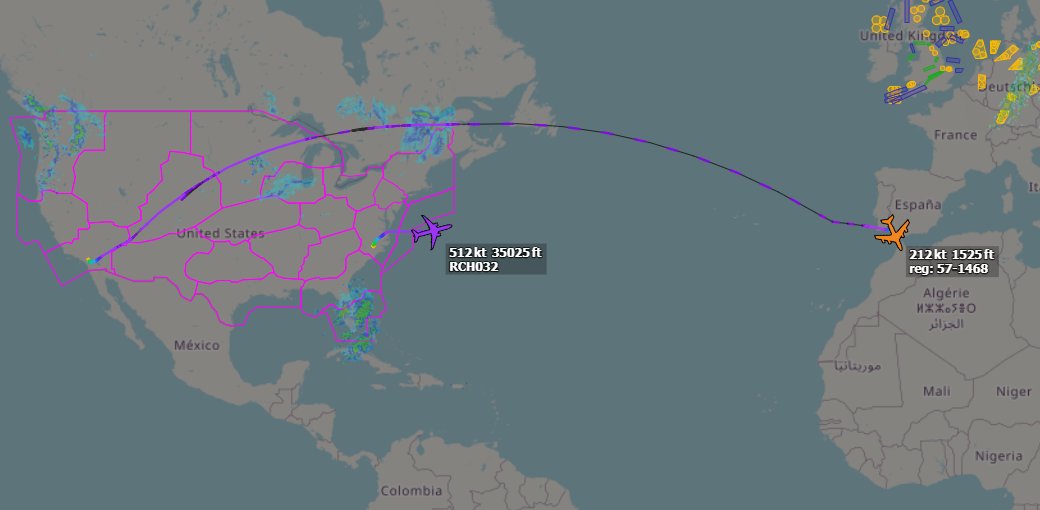 Andyyyyrrrr's tweet image. #RCH032 (#KC46) Is Currently Relocating to NAS Rota #LERT To Support an Upcoming 'LA' BARKSDALE #B52 Deployment.

#RCH031 (#K35R) Relocated to Rota Yesterday from March ARB #KRIV, Also Supporting.

031: 57-1468
032: 17-46024