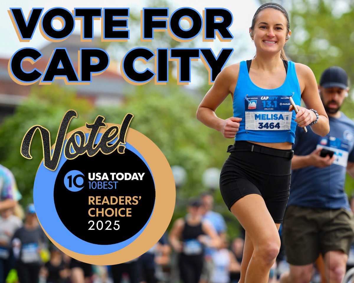 We're nominated! 🎉 Vote Cap City for <a href="/USATODAY/">USA TODAY</a> 10Best Half Marathon! This is our second consecutive nomination, after proudly earning the #2 ranking in 2024. With your support, we can make Cap City #1 in 2025! Vote Here: 10best.usatoday.com/qr/45733/