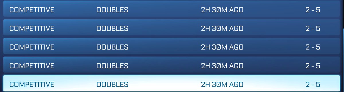 snekrl_'s tweet photo. @RL_Status  after the consecutive server outage the other day, players have reported getting losses for matches they never played which show up in the match history https://t.co/KKkw9rEU3E