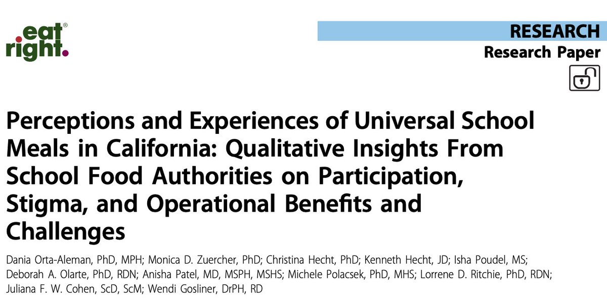 🍎School Meals for All = better access, less stigma &amp; no meal debt! A new <a href="/UCnpi/">UC Nutrition Policy</a> study in <a href="/eatright/">eatright</a> highlights CA foodservice directors' experiences &amp; challenges. Read more: jandonline.org/article/S2212-… 
#UniversalSchoolMeals #SchoolMealsForAll