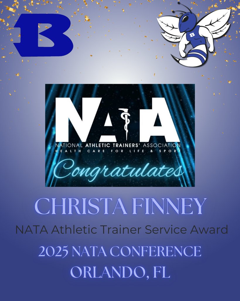 Congratulations to our Head Athletic Trainer Christa Finney who will be awarded the NATA Athletic Trainer Service Award this summer at the national conference in Orlando, Florida.