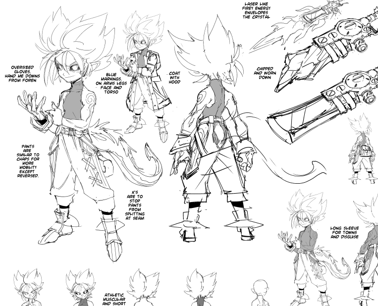 Every once in a while I find it necessary to do this for the main cast of #drogune to excercise consistency and refinement. It's remarkable how different everything looks from where I started. 