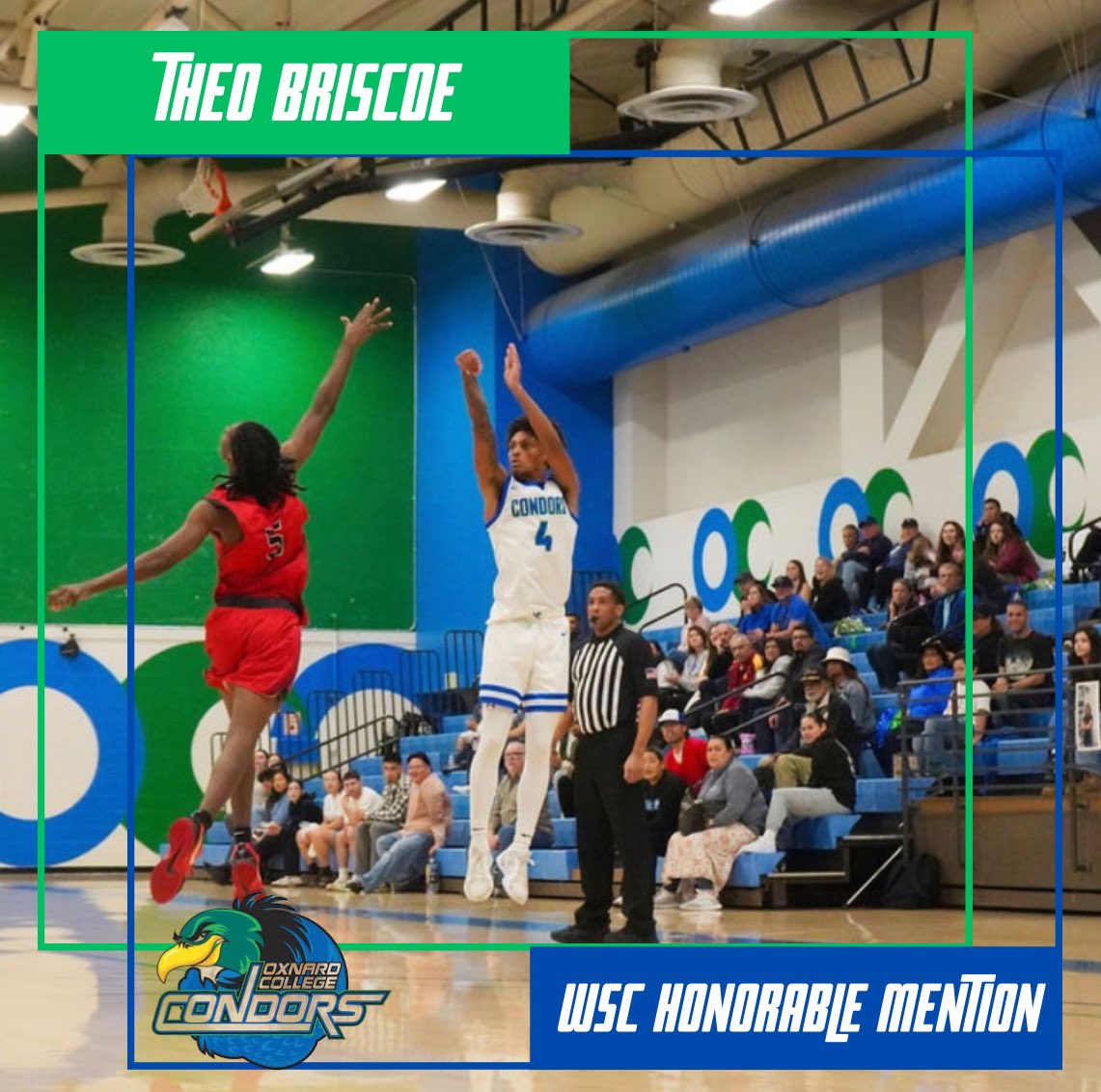 Oxnard College Men’s Basketball (@oc_mbb) on Twitter photo Congratulations to 6’3 sophomore guard Theo Briscoe <a href="/theo_briscoeiv/">Theo Briscoe IV</a> for earning WSC North Honorable Mention!
10.2 ppg (38% 3FG) 4.0 rpg Congratulations to 6’3 sophomore guard Theo Briscoe <a href="/theo_briscoeiv/">Theo Briscoe IV</a> for earning WSC North Honorable Mention!
10.2 ppg (38% 3FG) 4.0 rpg