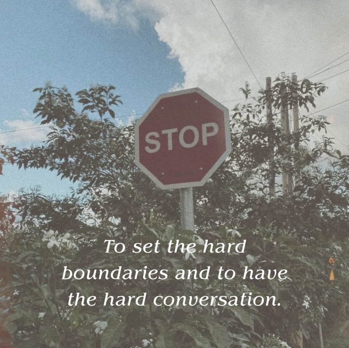 JessMunday's tweet photo. I grant you permission to say no. 

To set the hard boundaries and to have the hard conversation. 

You don’t have to sacrifice your own needs to meet the expectations of someone else. 

You don’t need to do them that favor just because they asked. https://t.co/uOdGEnJIuQ