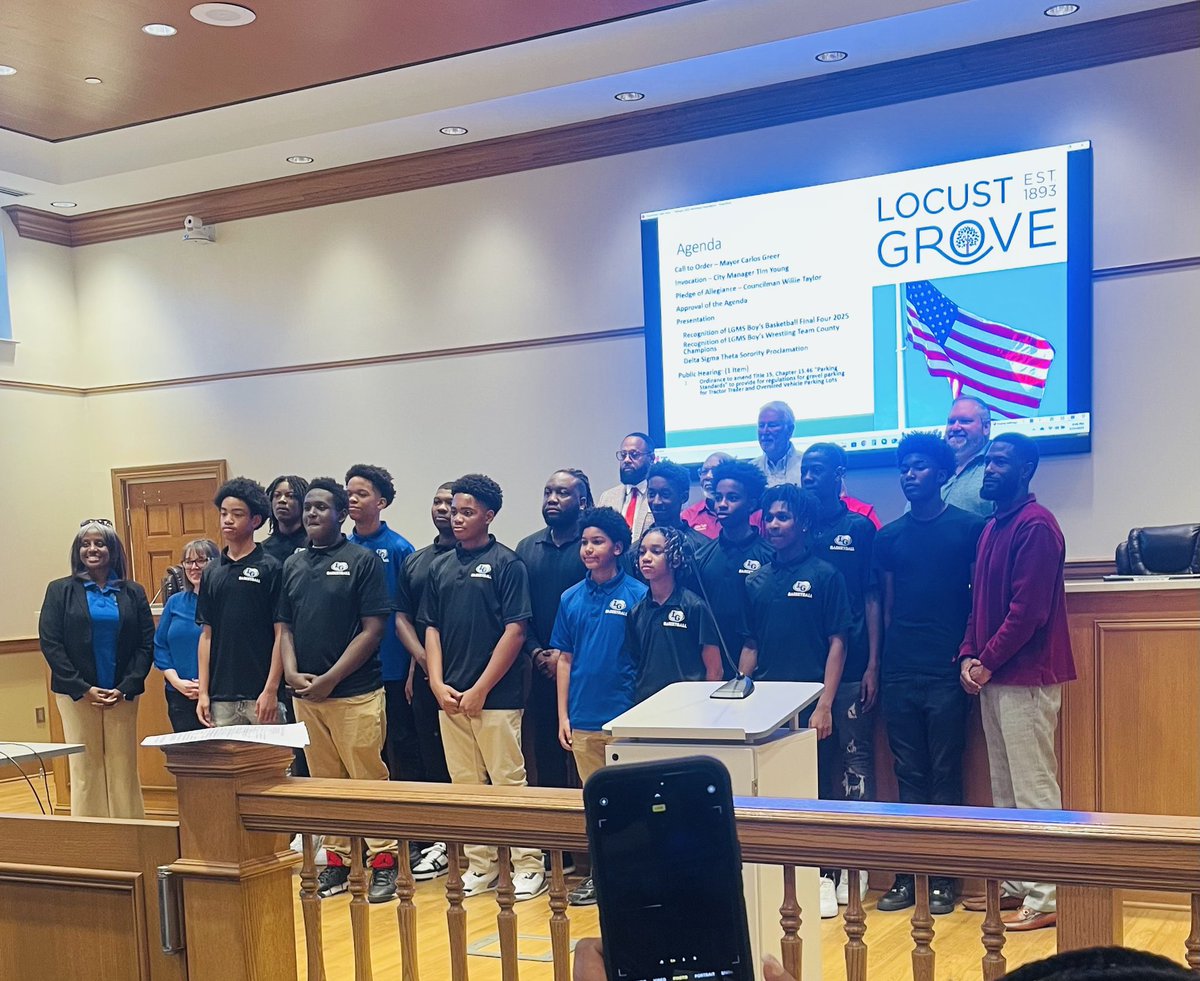 LGMSwildcats_AD's tweet photo. Thank you to Locust Grove City Hall @LGMainStreet Mayor Carlos Greer for recognizing our Wrestling and Boys Basketball program for their achievements this season @LGMS_HCS @AthleticsHenry 3yrs County Wrestling Champs / Boys Basketball final four @melissa13thomas https://t.co/vRe4XZVZXi