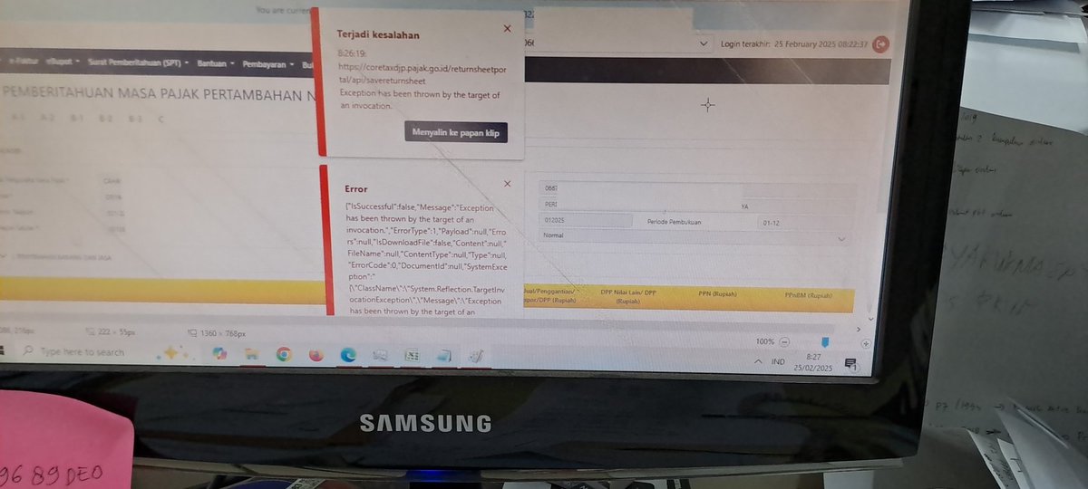 Pagi <a href="/kring_pajak/">#PajakKitaUntukKita</a>, saya mau buat ssp dan lapor ppn kenapa masih error ya? Ini mau sampai kapan ya. Sy uda stress tungguin ini tiap hari nga selesai juga. Semua uda cleat cache, ganti komputer sampai semua komputer kantor saya gunakan. Solusinya gimana y?