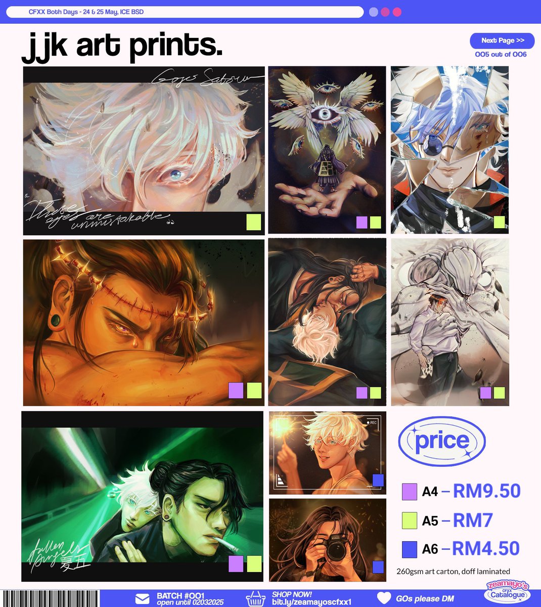 🌸Prints
✅RM4.50 - RM24.50

🔗forms.gle/njh7i8wvEW92Jd…

⏰Deadline 6 pm, 1 March 2025 (MYT)
💡Need 2nd payment

#lucemyGO #pasaranimeMY #haikyuu #jjk
