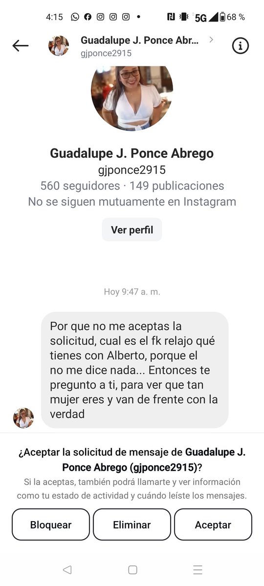 chestercita003's tweet photo. Contexto:
Me llega una solicitud de esta persona, no la acepto porq no la conozco y la tipa me lo vuelve y me lo manda y así. Me lo mando como 20 veces.
Salgo del work y tengo este mensaje.
Y yo dizq WTF??? Q tengo yo q ver con any of this???
Me rofeo y todo https://t.co/SNqCcQVpMg