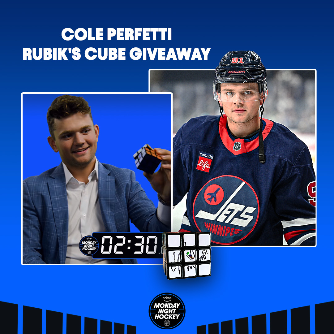 Sports on Prime Canada (@sportsonprimeca) on Twitter photo Your chance to own a piece of <a href="/NHLJets/">Winnipeg Jets</a> HISTORY is here.
Follow + RT for your chance to win the one and only Rubik's cube completed and signed by Cole Perfetti. Your chance to own a piece of <a href="/NHLJets/">Winnipeg Jets</a> HISTORY is here.
Follow + RT for your chance to win the one and only Rubik's cube completed and signed by Cole Perfetti.