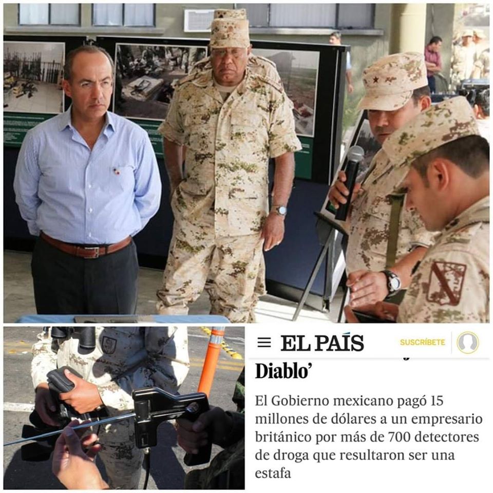 Recuerden que gastó millones de pesos en unos tubos de plástico vacíos porque pensó que eran #detectoresmoleculares que se cargaban con le energía corporal...el #ComandanteBorolas es un imbécil.