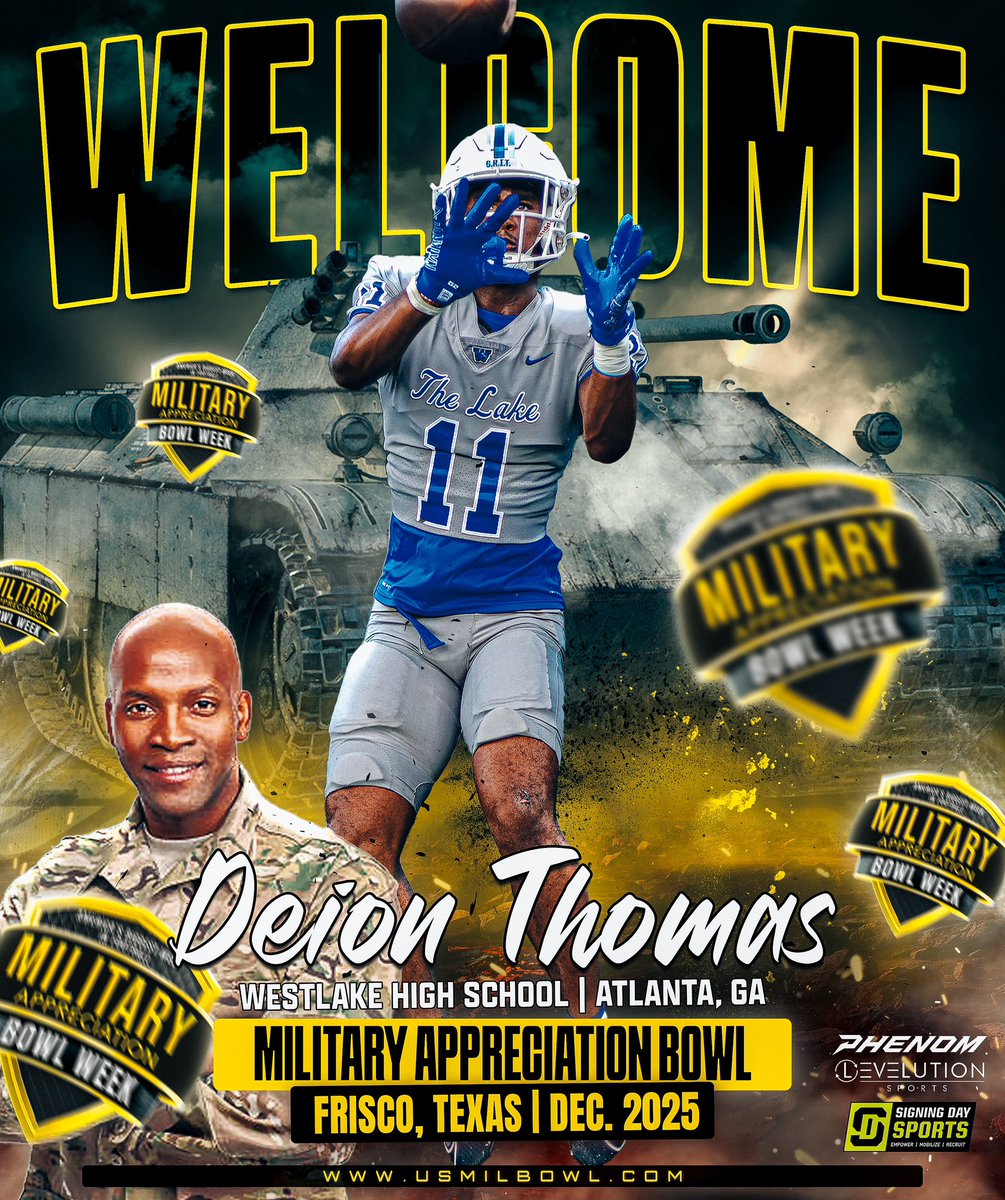 Deion Thomas, Welcome to The Military Appreciation Bowl this December at The Ford Center home of the Dallas Cowboys.