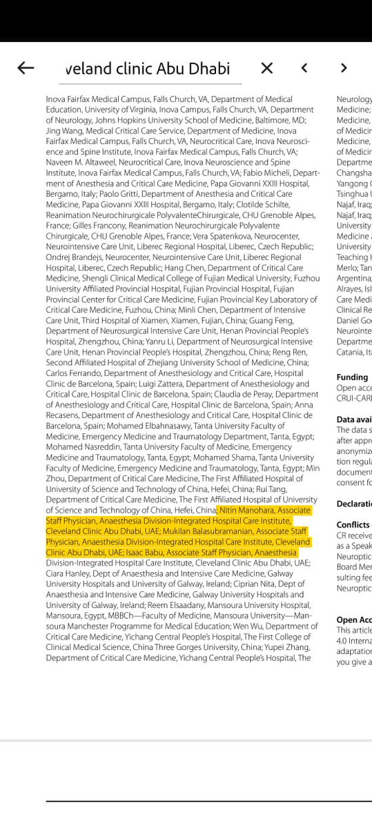 Nitin Manohara 🇮🇳 🇦🇪 (@imnitinmanohara) on Twitter photo VENTIBRAIN” multicentre observational study on Ventilation practices in acute brain injured patients.
Was a great honour and experience to be the principal investigator of this study in our center <a href="/CCAD/">Cleveland Clinic Abu Dhabi</a> VENTIBRAIN” multicentre observational study on Ventilation practices in acute brain injured patients.
Was a great honour and experience to be the principal investigator of this study in our center <a href="/CCAD/">Cleveland Clinic Abu Dhabi</a>