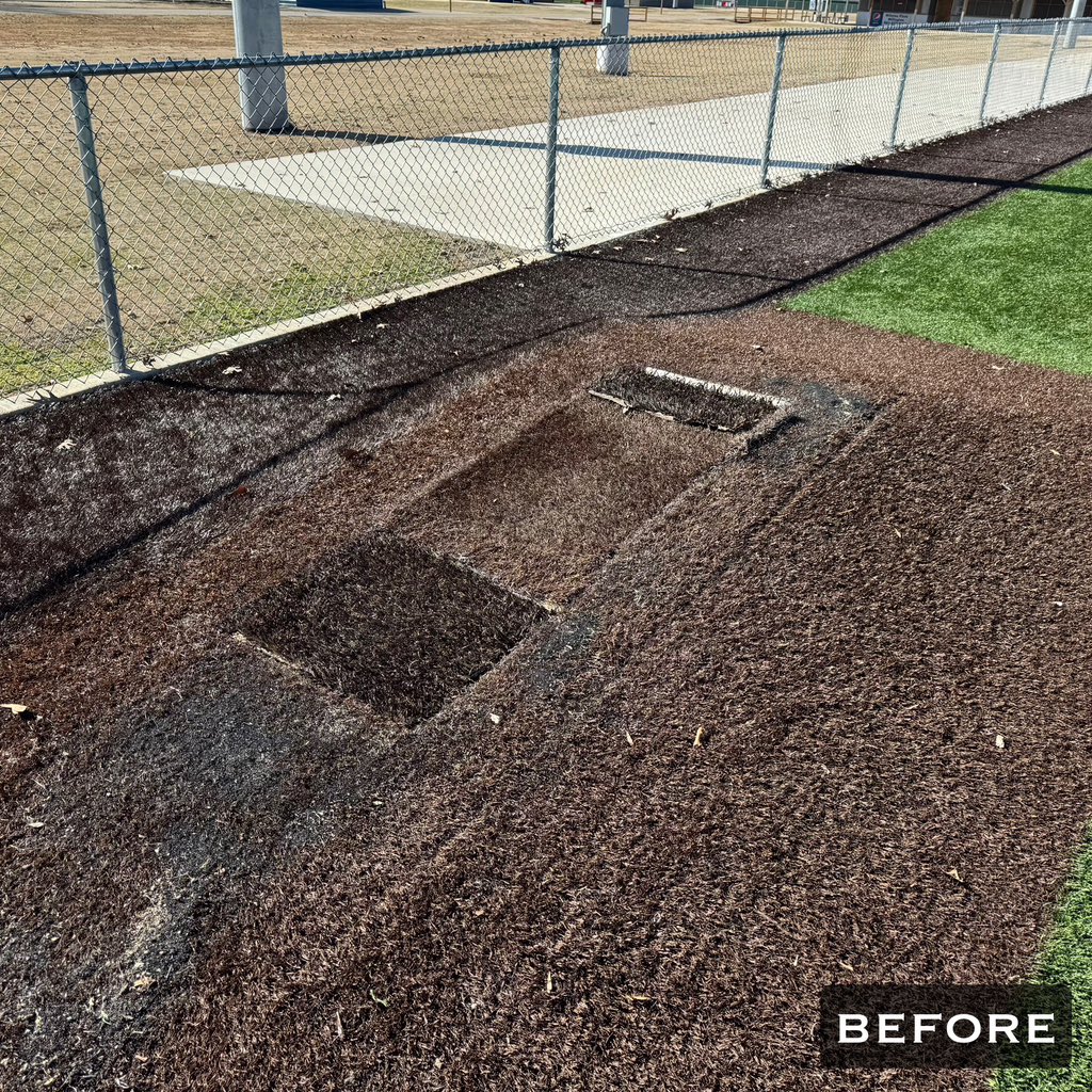 From the ground up! ⚒️✨ A full-length bullpen repair to keep pitchers ⚾️🔥 on solid footing and ready to perform at their best. #SportsTurfRepair #BullpenMakeover