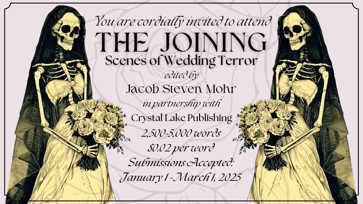 crystallakepub's tweet image. Authors... We're still looking for short story submissions for our upcoming anthology - Scenes of Wedding Terror! 
Go check out this link for sub guidelines: crystallakepub.com/authorcentral/

#writing #submissionsopen #author #writer #wanttowrite