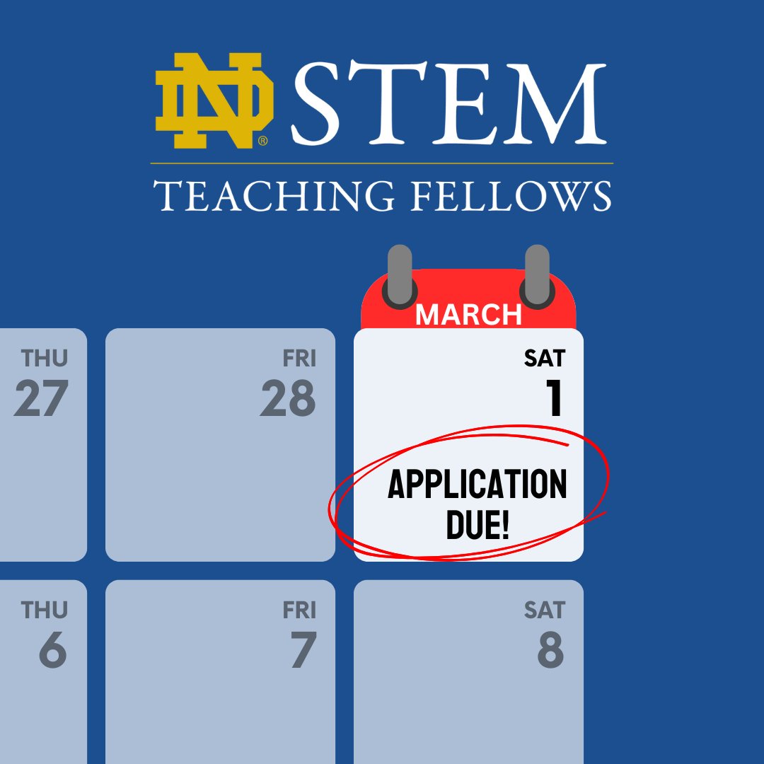 𝙏𝙝𝙚 𝙛𝙞𝙣𝙖𝙡 𝙘𝙤𝙪𝙣𝙩𝙙𝙤𝙬𝙣 𝙞𝙨 𝙤𝙣! The deadline to apply for our STEM Teaching Fellows program is this 𝙎𝙖𝙩𝙪𝙧𝙙𝙖𝙮, 𝙈𝙖𝙧𝙘𝙝 1! 

🔗 Apply here: shorturl.at/VZ2we