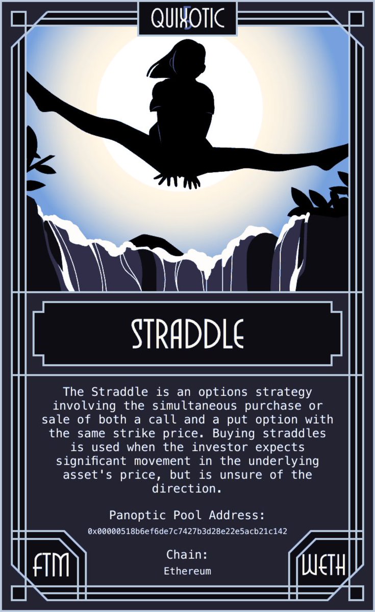 📢 New Market Created on Panoptic!

💰 Market: $WETH / $FTM (30 bps)
⛓️ Chain: Ethereum
🎲 NFT Rarity: 5 - Quixotic
📈 NFT Strategy: Straddle

Check it out: app.panoptic.xyz/markets/Ethere…