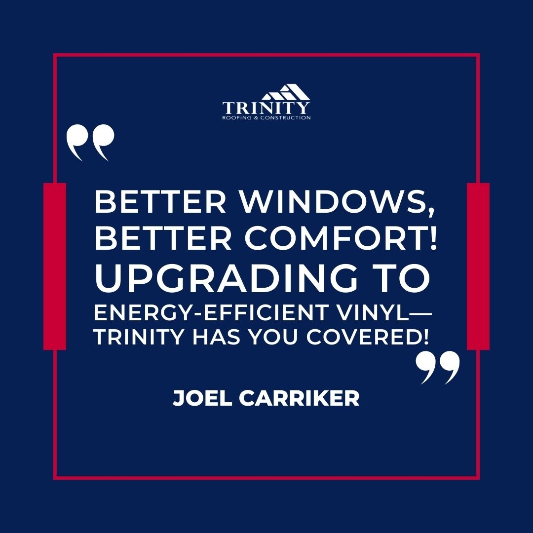 TheRoofExperts's tweet image. Upgrade your home’s comfort with energy-efficient vinyl windows! 🌟 

Better insulation, lower energy bills, and a sleek look—Trinity has you covered. 🔥