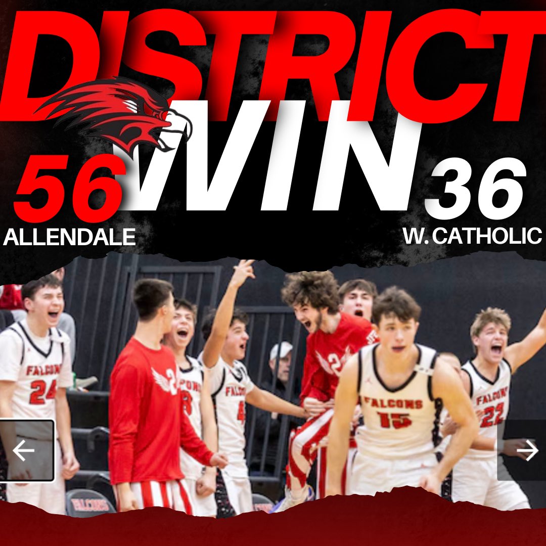 Allendale wins first district game vs West Catholic.  Next up vs Covenant  Christian Feb 26th 5:30 at Grand Rapids Catholic Central.