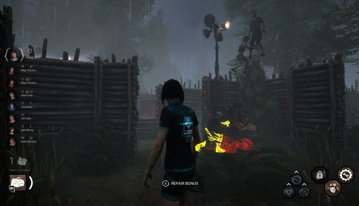 FlashWonderful's tweet photo. This Dead By Daylight Glitch with the 2 zombies floating in the air was hilarious! Every time we were near, the zombies in the air would still alert the Nemesis! They just could not get down. #deadbydaylight #2v8 #glitch #zombie #TheNemesis #survivor #floating https://t.co/NbwTo8lMQ3