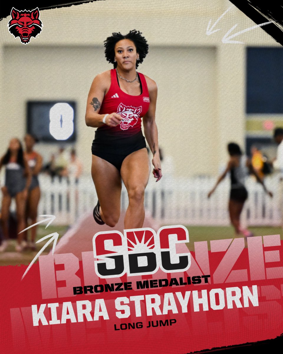 8️⃣ points in the women's long jump!

🥉 Kiara Strayhorn - 5.91m/19-4.75
7. Nyima Williamson - 5.66m/18-7
28. Brandi Echols - 5.24m/17-2.25

#WolvesUp